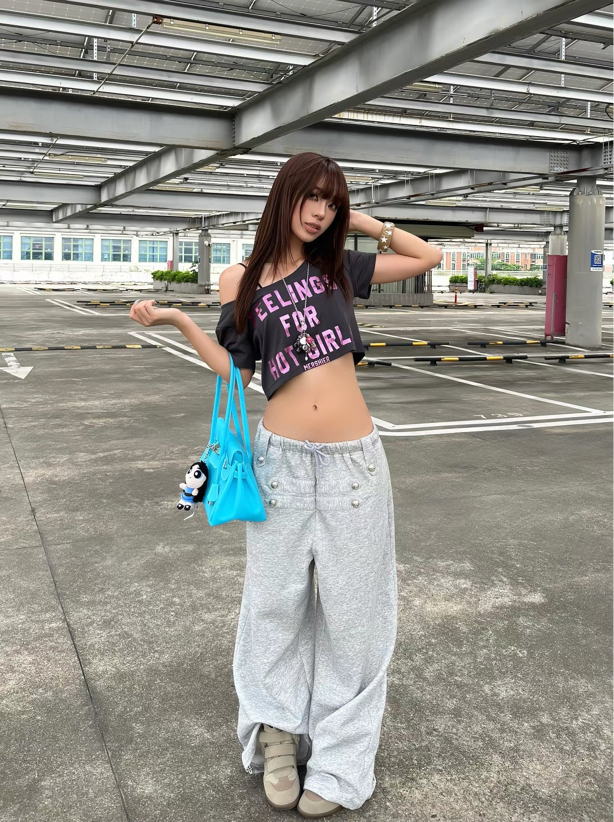 HABON Double-Breasted Sweatpant