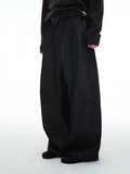 Low Crotch Pleated Raw Denims