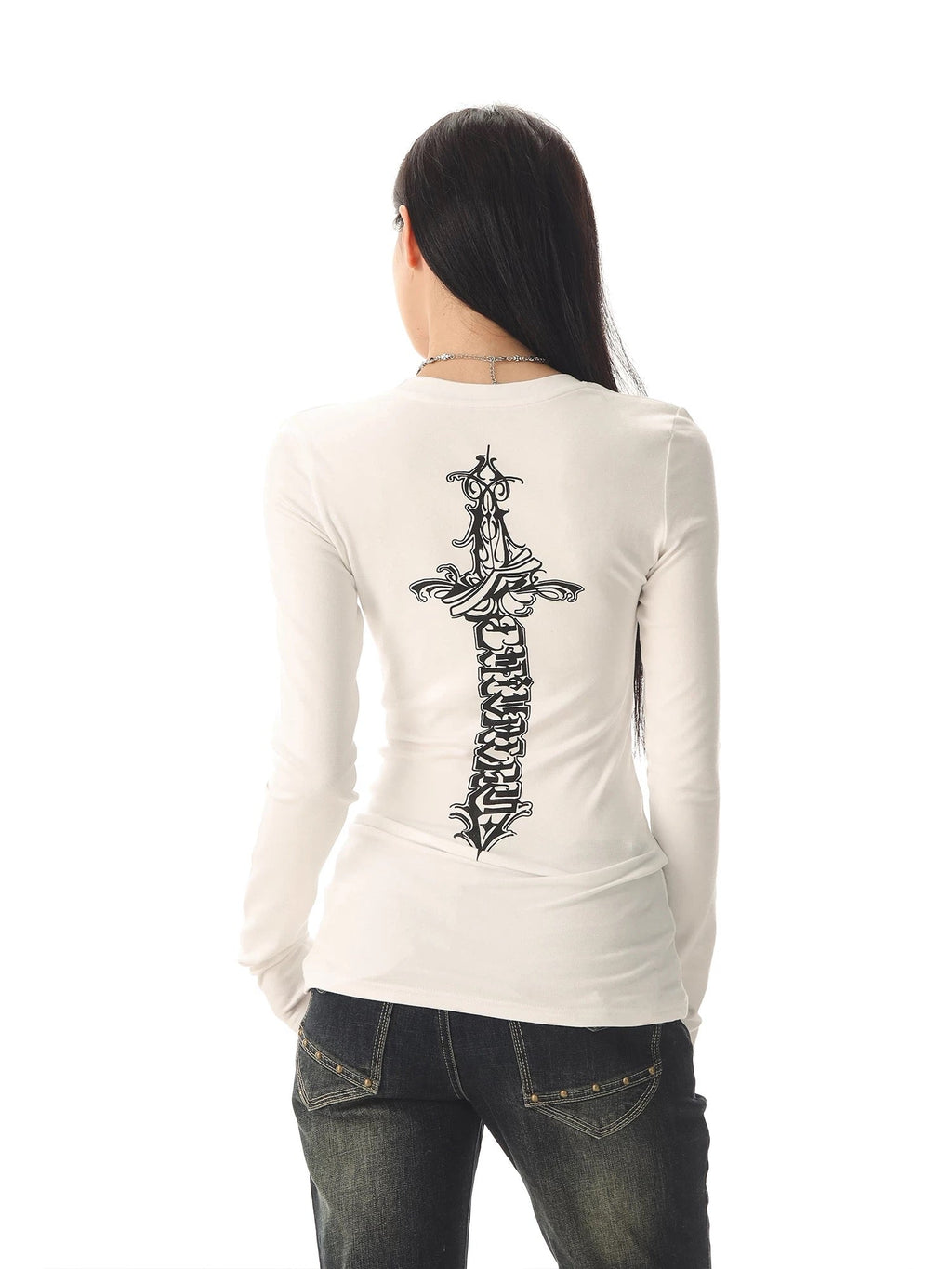 Cross Back Slim V-Neck
