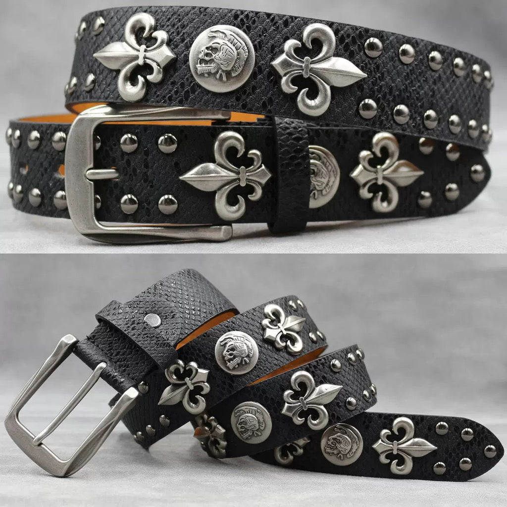Snakeskin Studded Belt