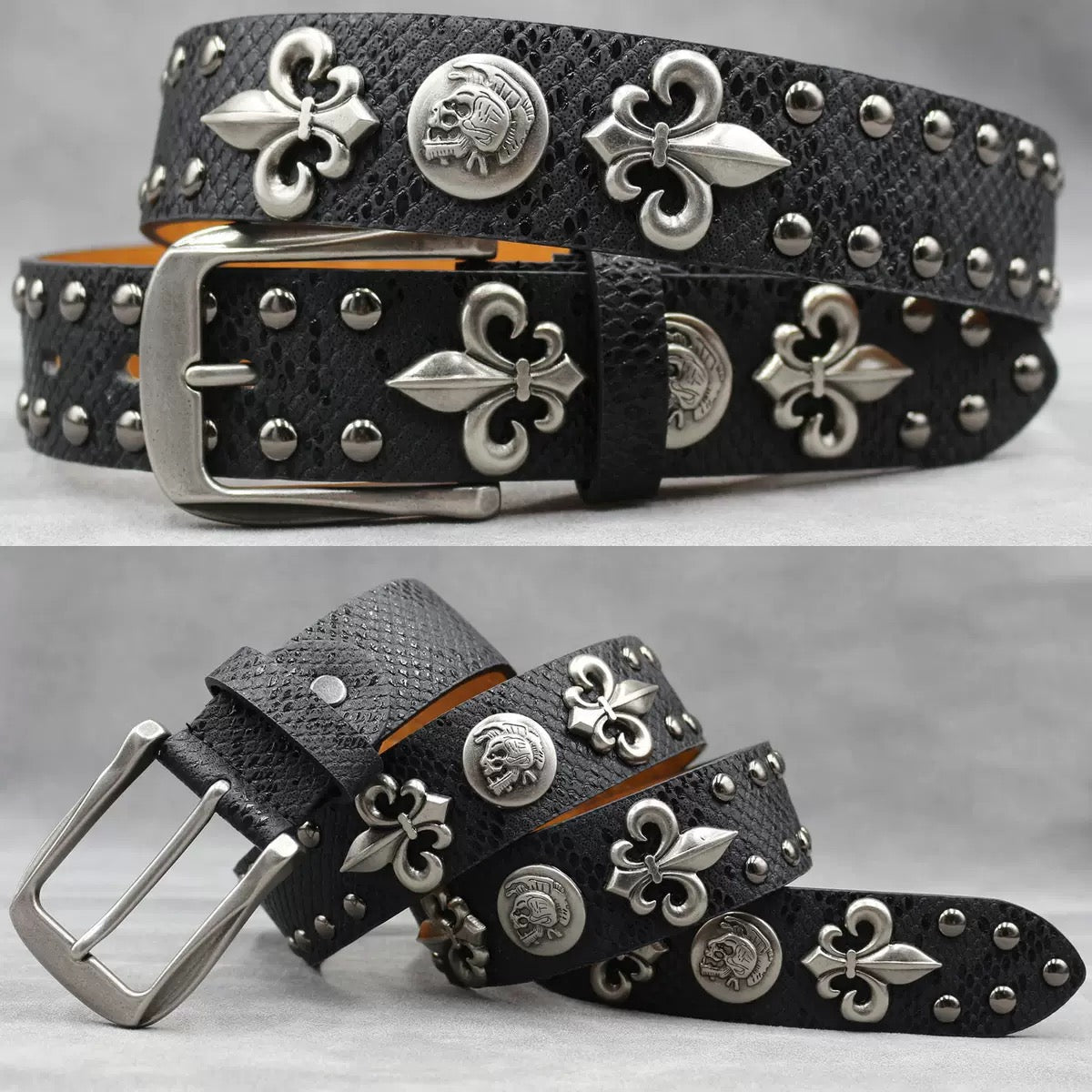 Snakeskin Studded Belt