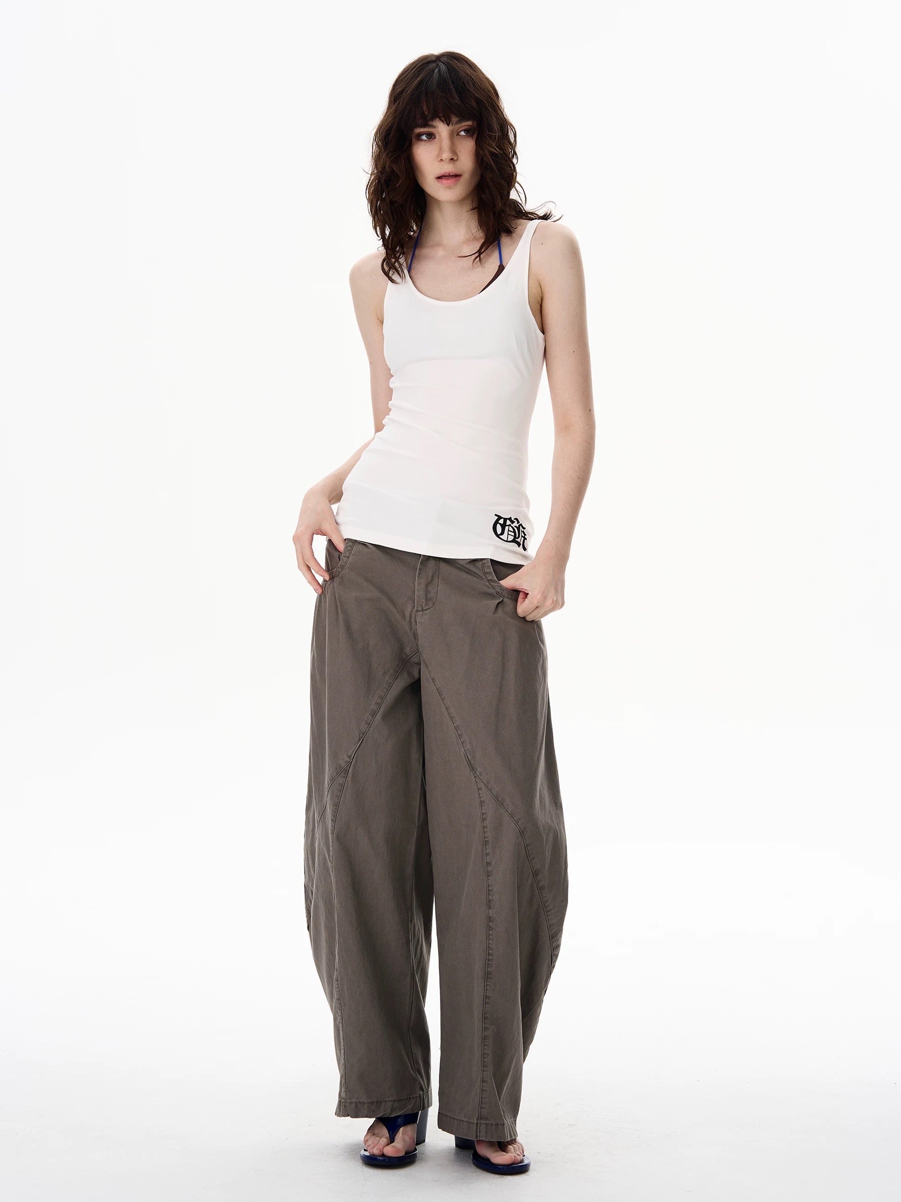 Cross Back Slim V-Neck