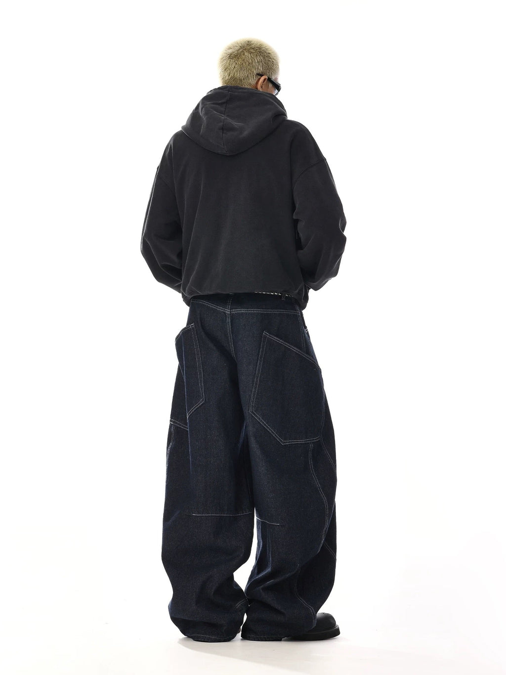 Scimitar Design Wide Leg Bright Line Original Color Jeans