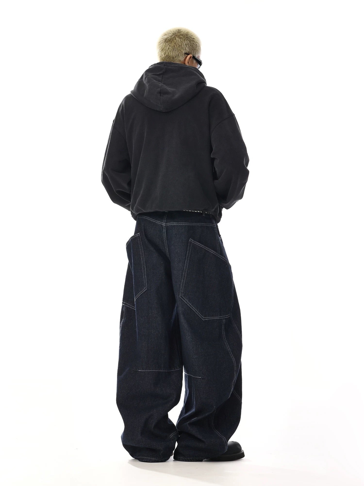 Scimitar Design Wide Leg Bright Line Original Color Jeans