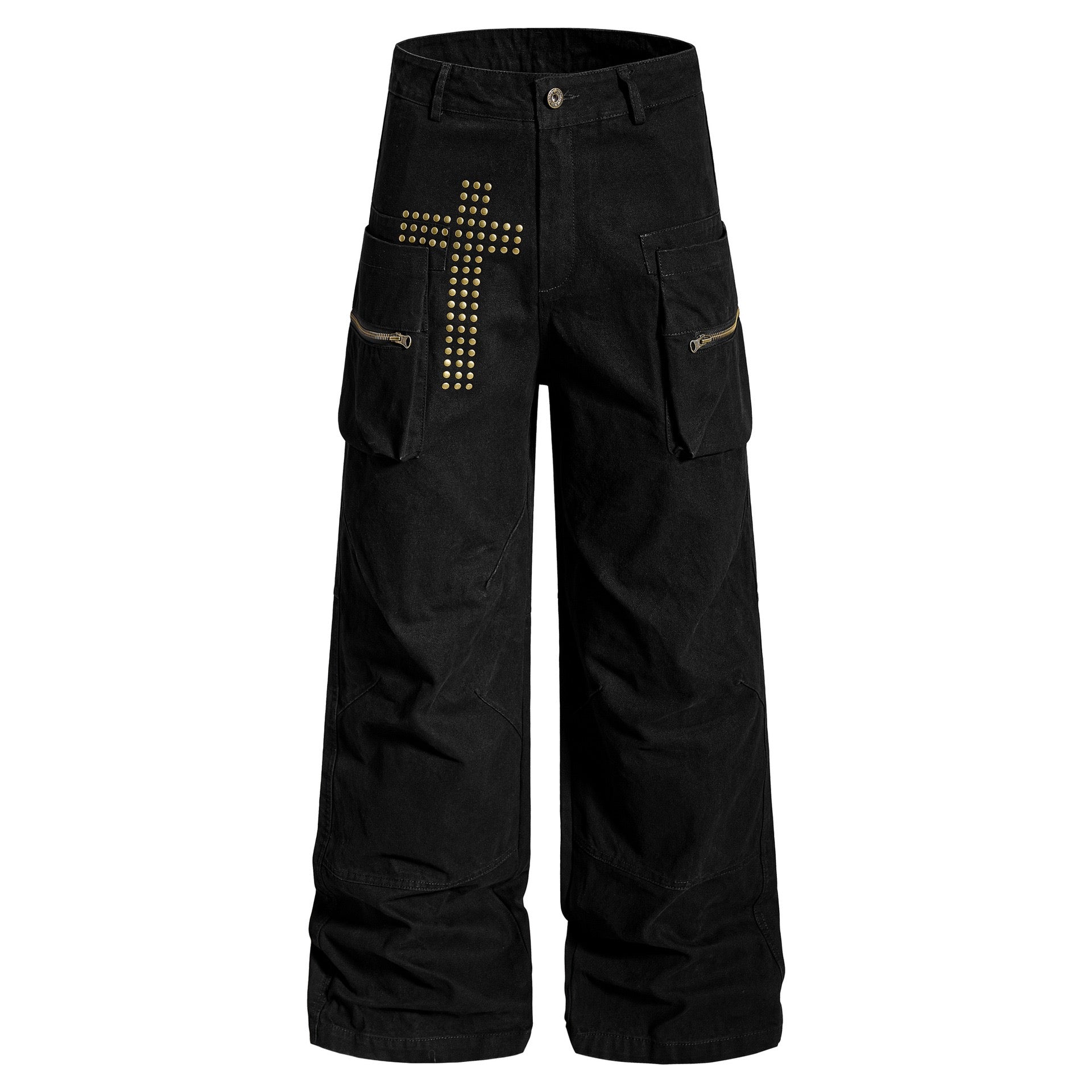 Cross Rivet Zip Cargo Pants