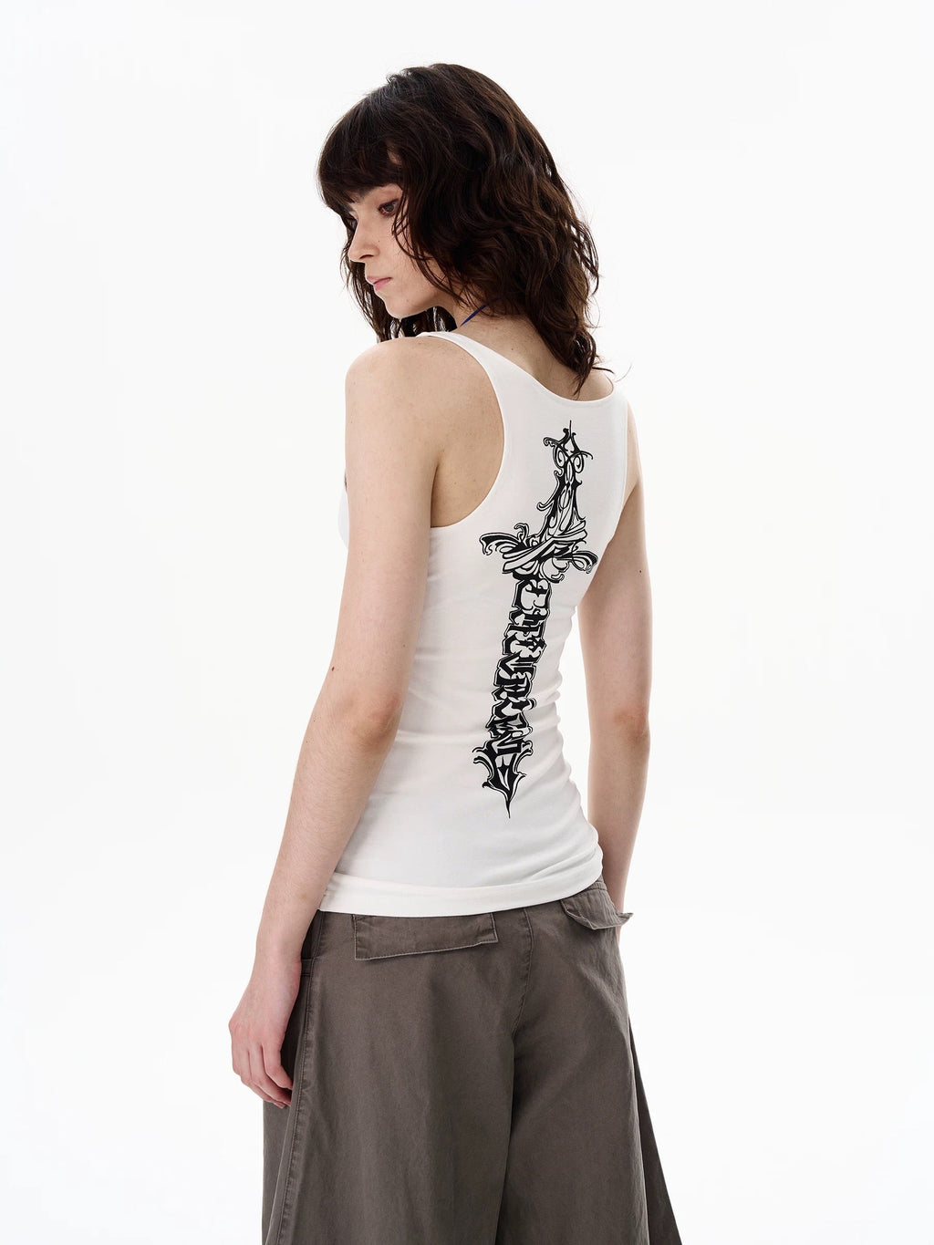 Cross Back Slim V-Neck