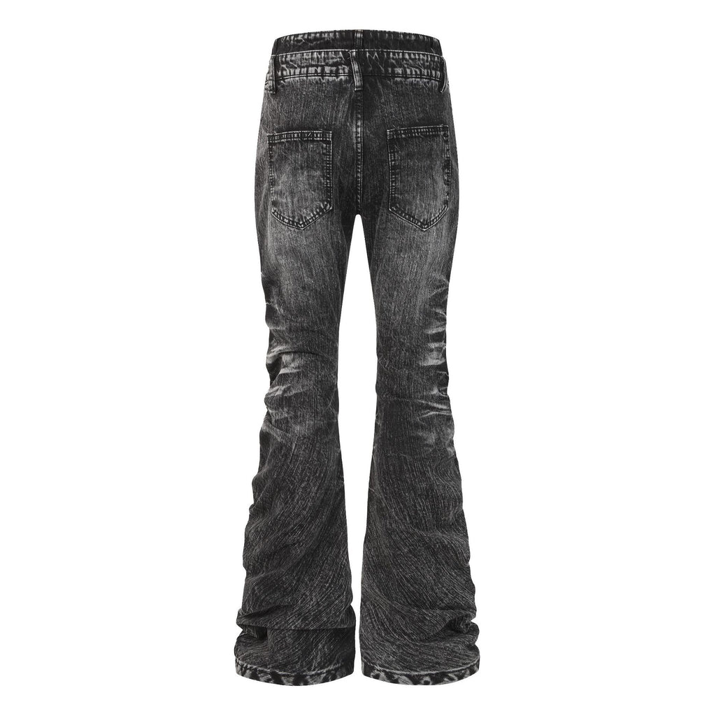 HABON Cross Rhinestone Double-Waist Slim Jeans