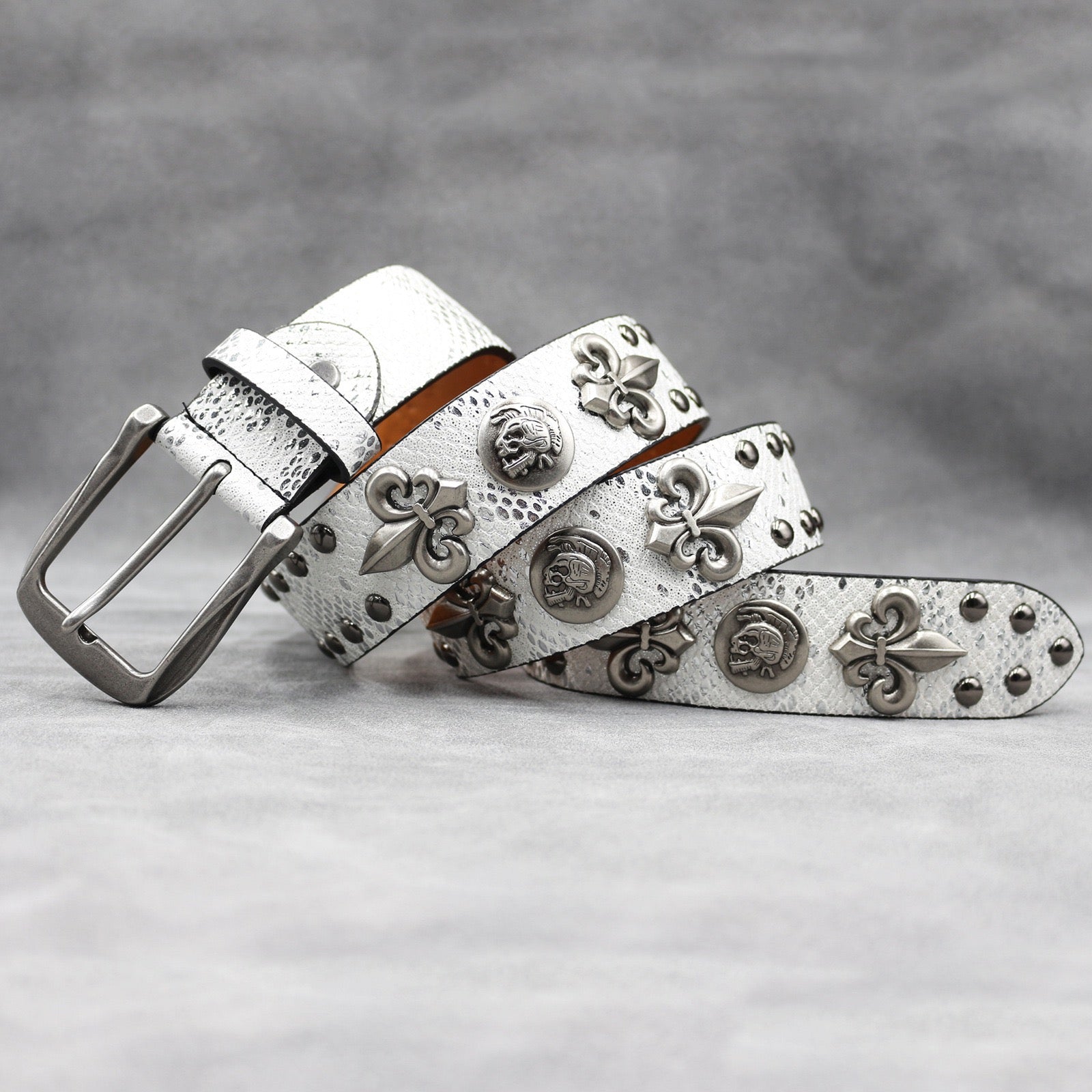 Snakeskin Studded Belt