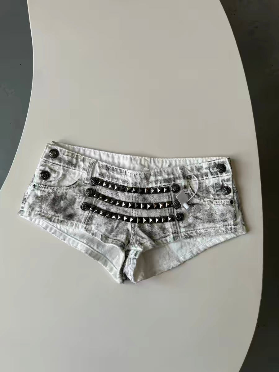 Studded Strap Micro Shorts