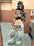 American Flag Logo Print Drawstring Sweatpants