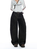 Retro Denim Black Wide-Leg Scimitar Jeans