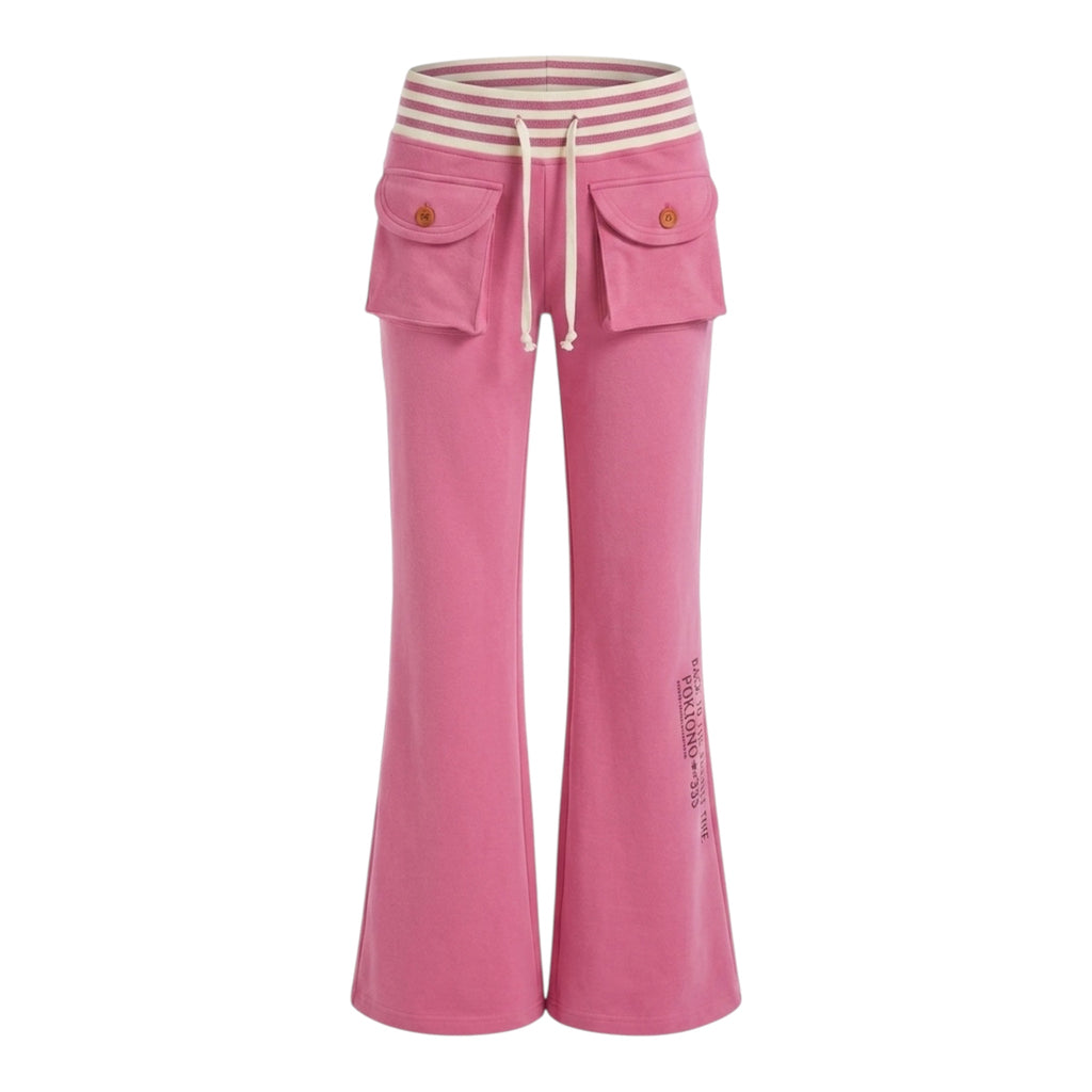 HABON Striped Pocket Flare SweatPants