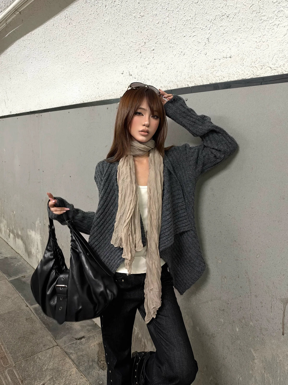 HABON Women's Vintage Lapel Knit Cardigan Sweater
