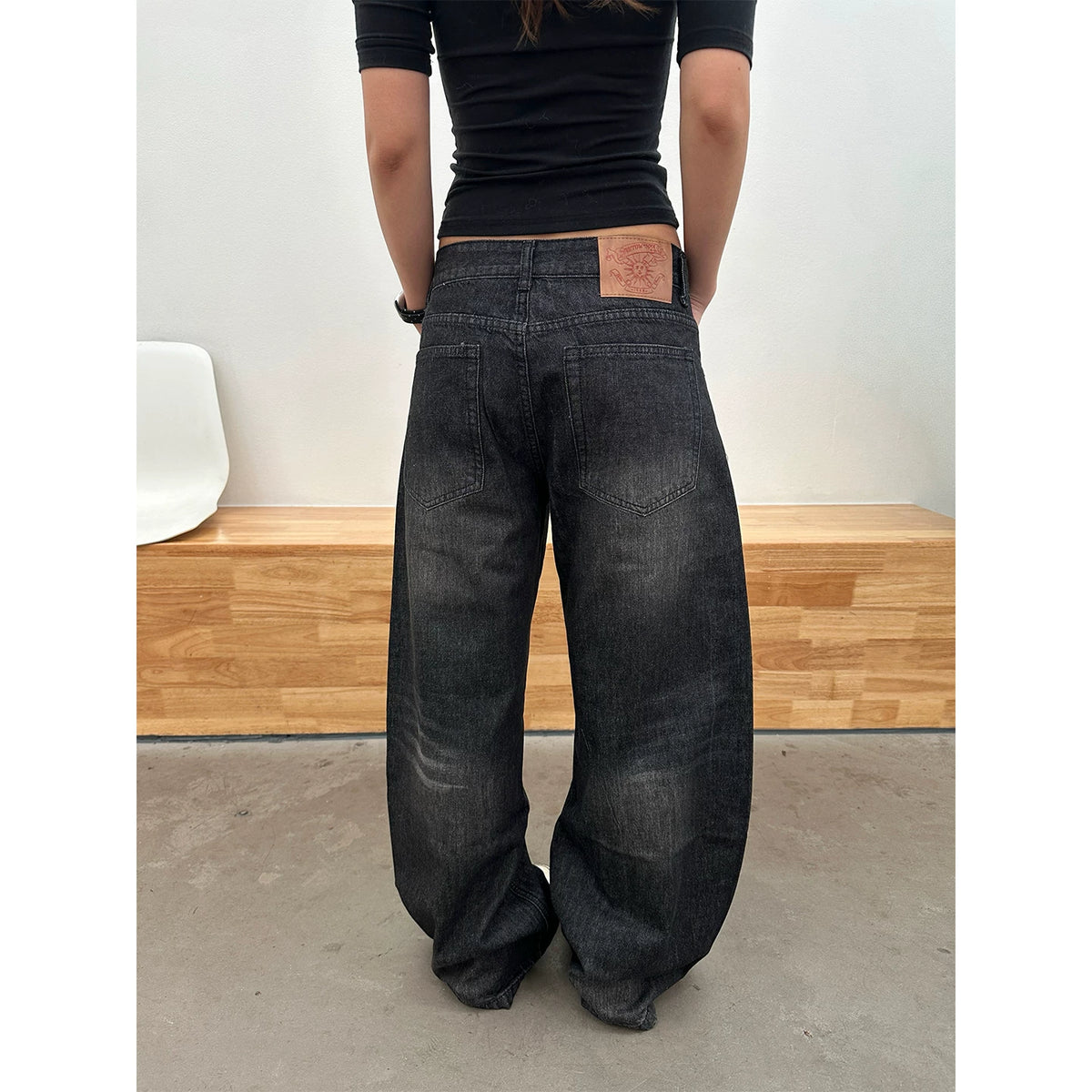 HABON American Style Beaded Straight Leg Jeans for Men and Women