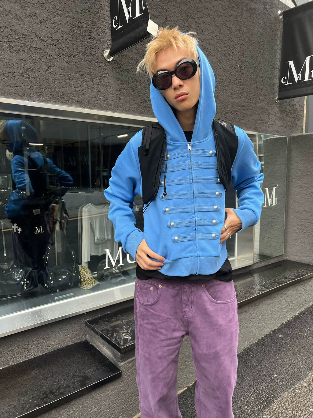 HABON Vintage Napoleon Hooded Cardigan Zip-Up Hoodie