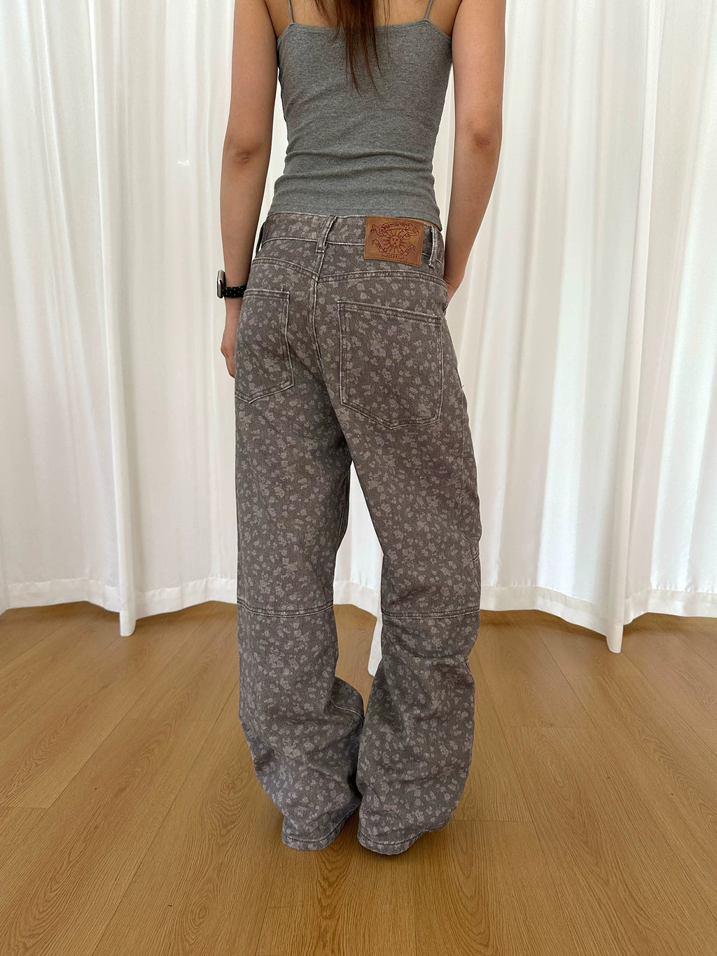HABON American Street Style All-Over Print Straight Casual Pants