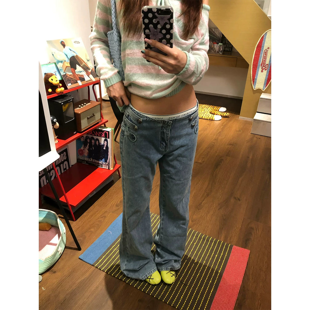 HABON American Napoleon Straight-Leg Jeans