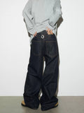 Retro Blue Wide Leg Scimitar Pants Original Denim