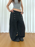 HABON American Vintage Beaded Curved Wide Leg Sweatpants