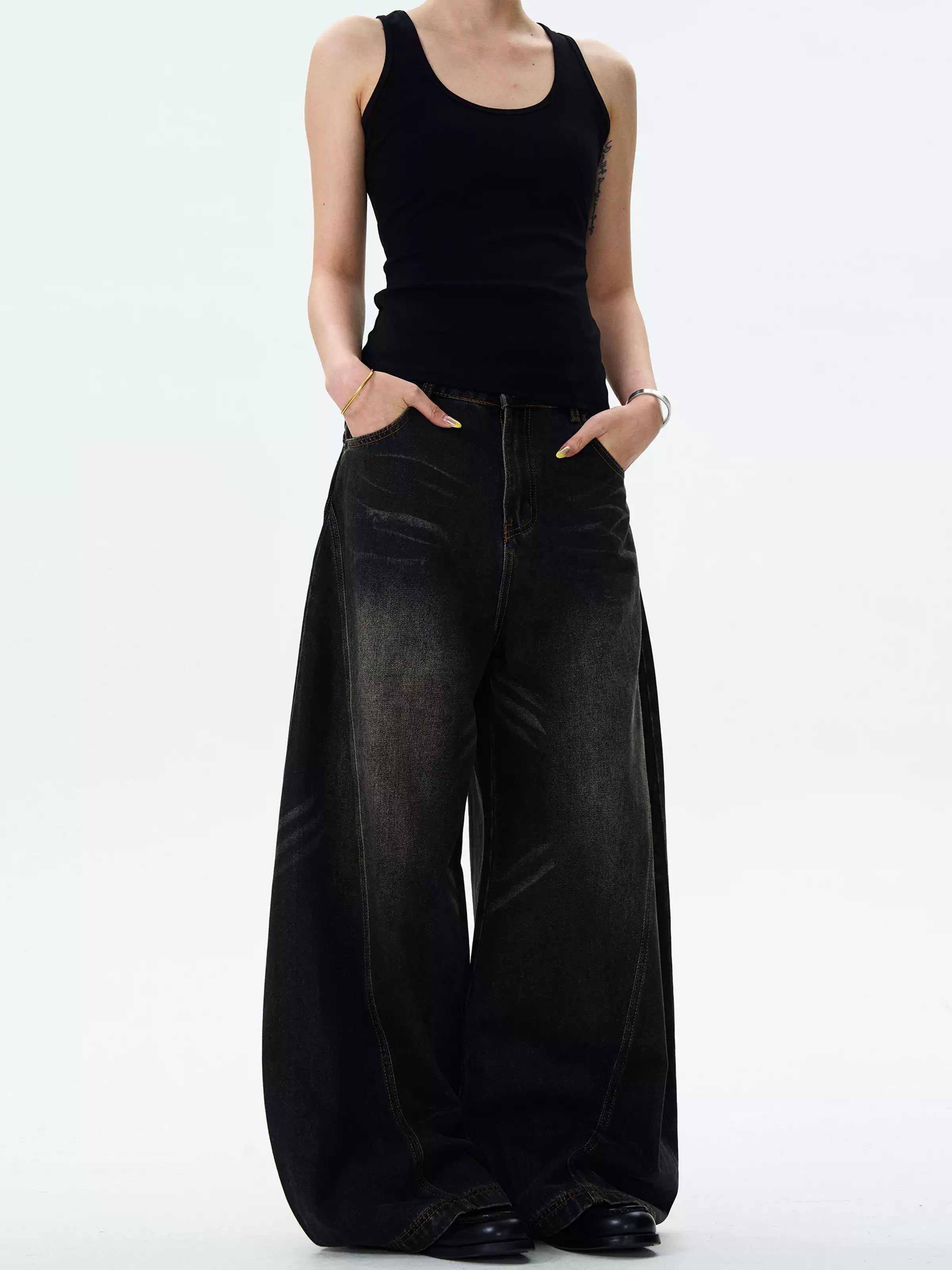 Retro Cat Whisker Scimitar Jeans
