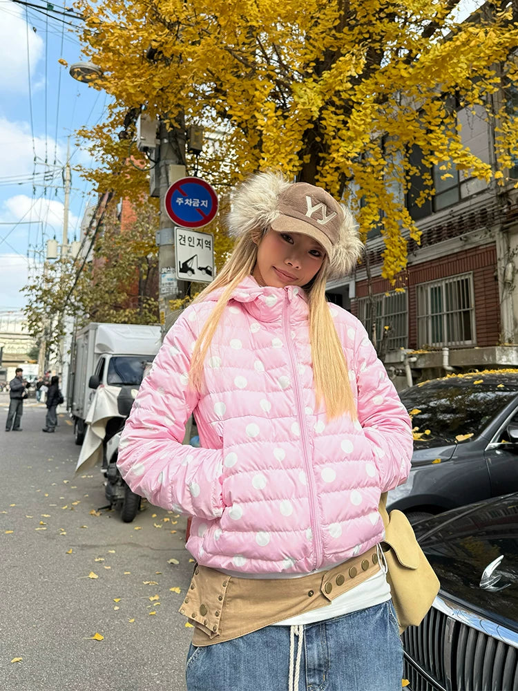 HABON American Style Embroidered Hooded Down Jacket
