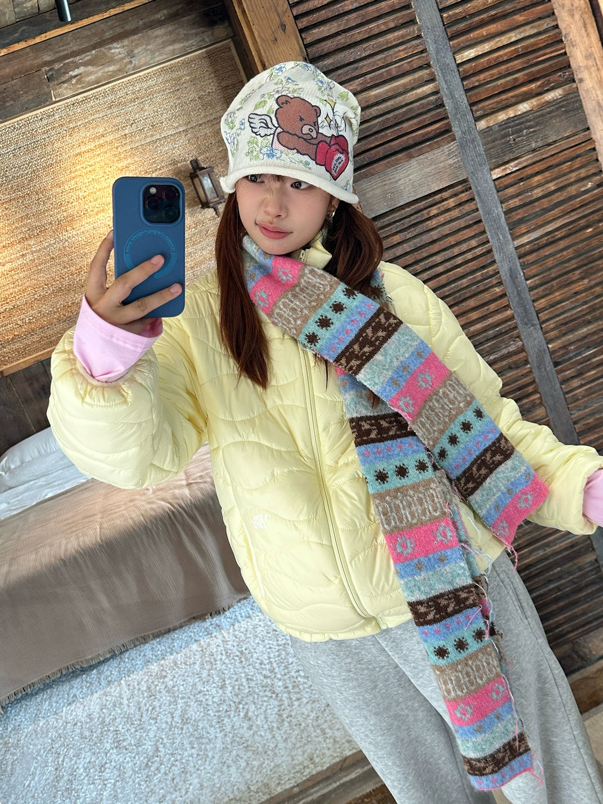HABON American Style Wavy Stand Collar Puffer Jacket