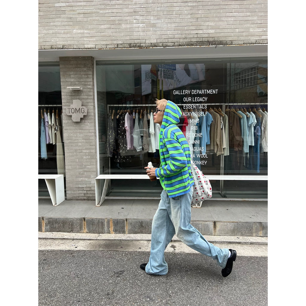 HABON American Vintage Washed Gradient Wide-Leg Jeans