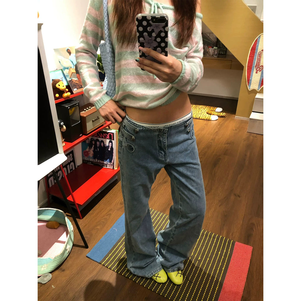 HABON American Napoleon Straight-Leg Jeans