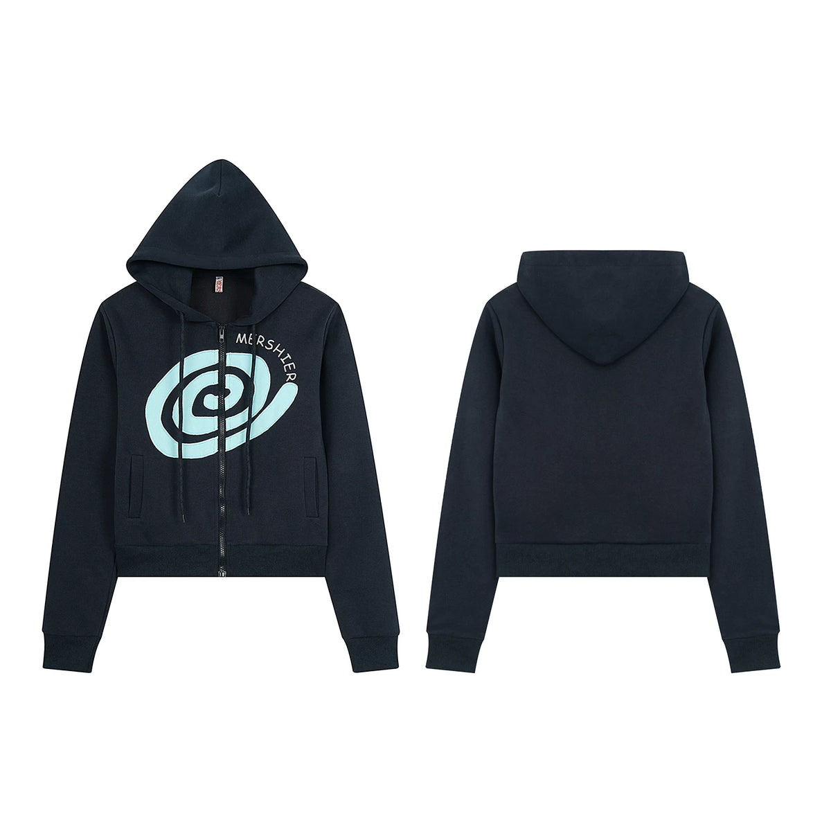 HABON American Swirl Patchwork Zip Hooded Sweatshirt, Loose Fit for Men and Women