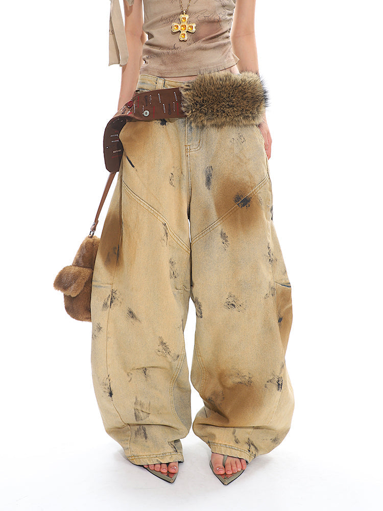 Washed Distressed Vintage Jeans
