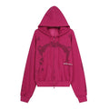 HABON Waffle Graphic Zip-Up Hoodie