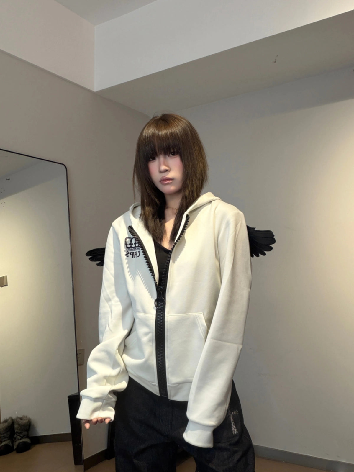 HABON Angel Wing Zip-Up Hoodie