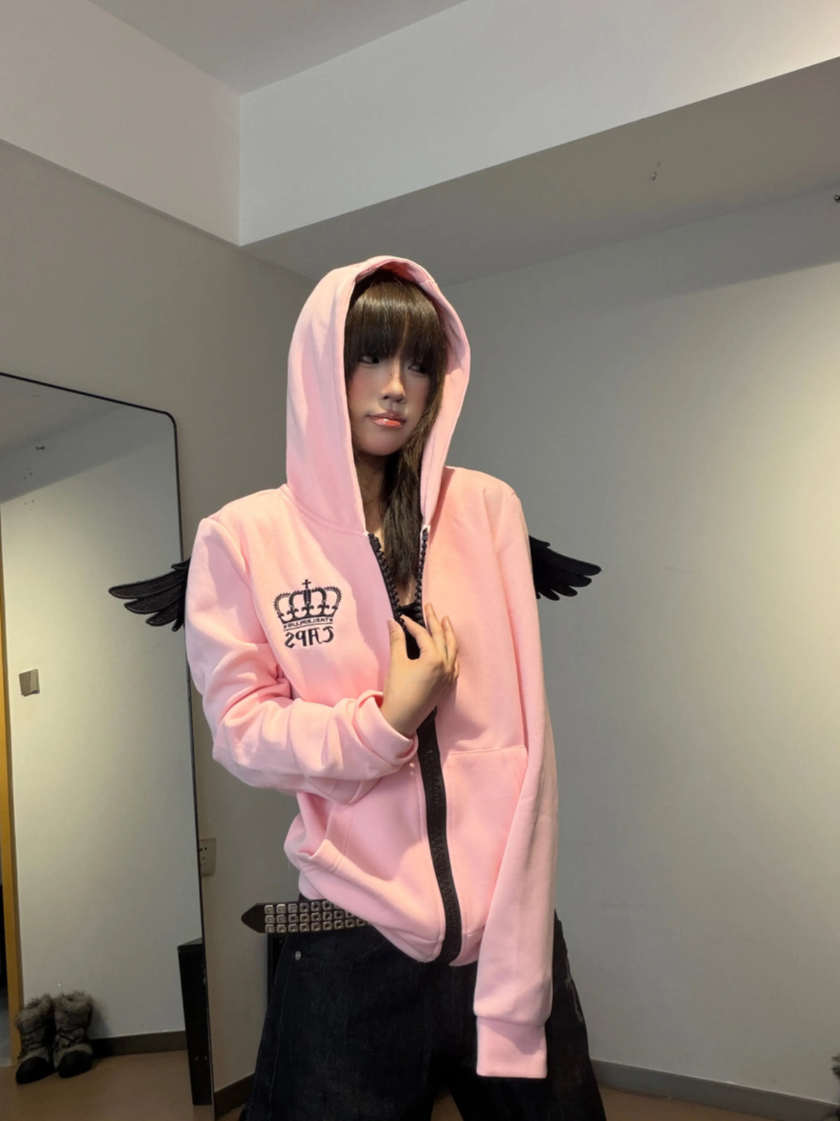 HABON Angel Wing Zip-Up Hoodie