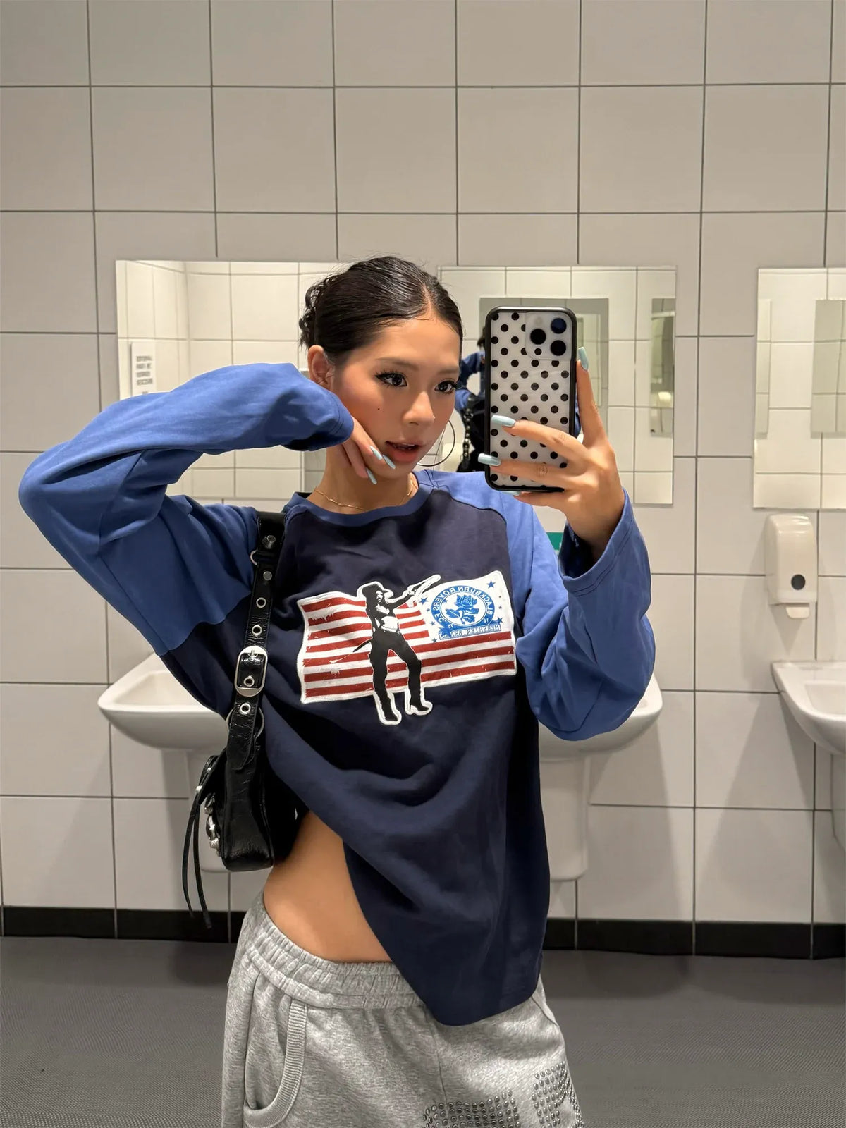 HABON Flag Raglan Long Sleeve Tee