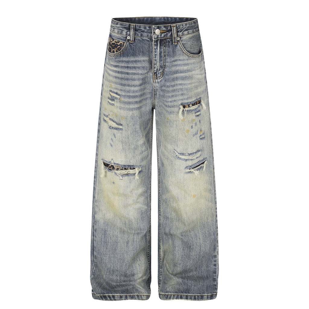 Vintage Leopard Patchwork Jeans