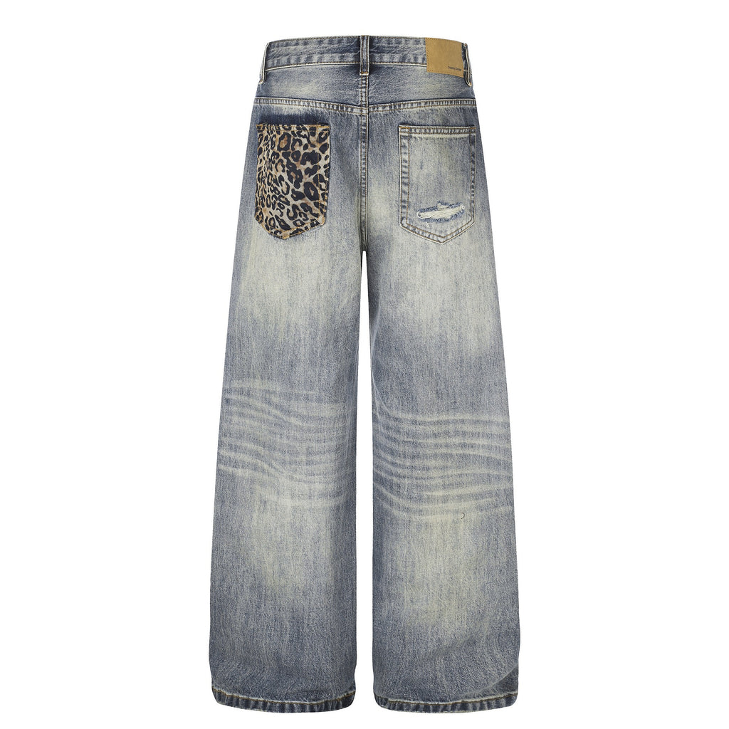 Vintage Leopard Patchwork Jeans