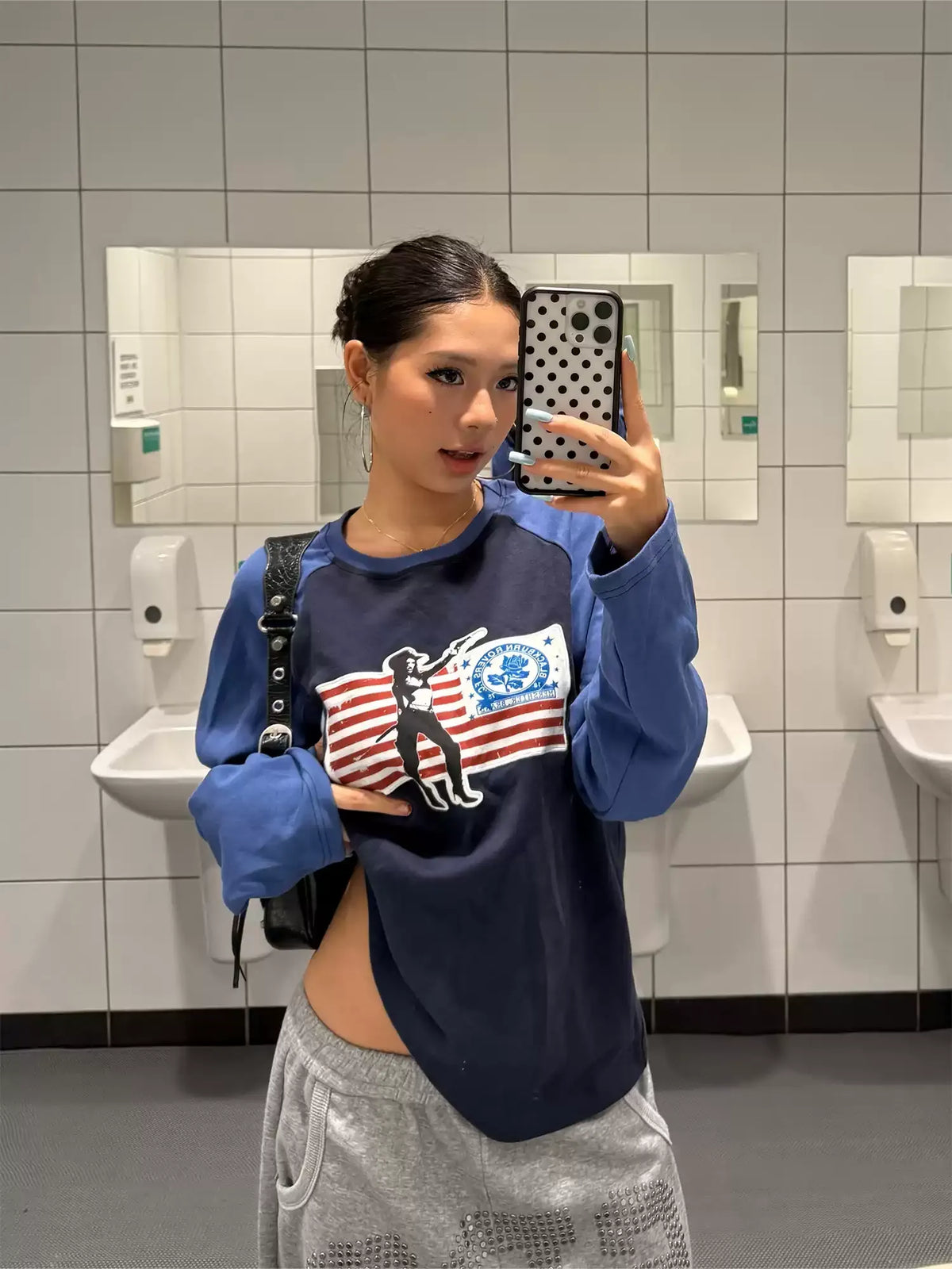 HABON Flag Raglan Long Sleeve Tee
