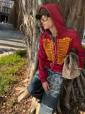 Royal Print Zip-Up Hoodie