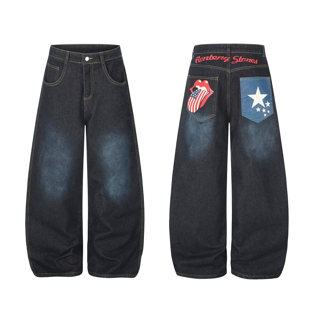 HABON Oversized American Style Denim Jeans